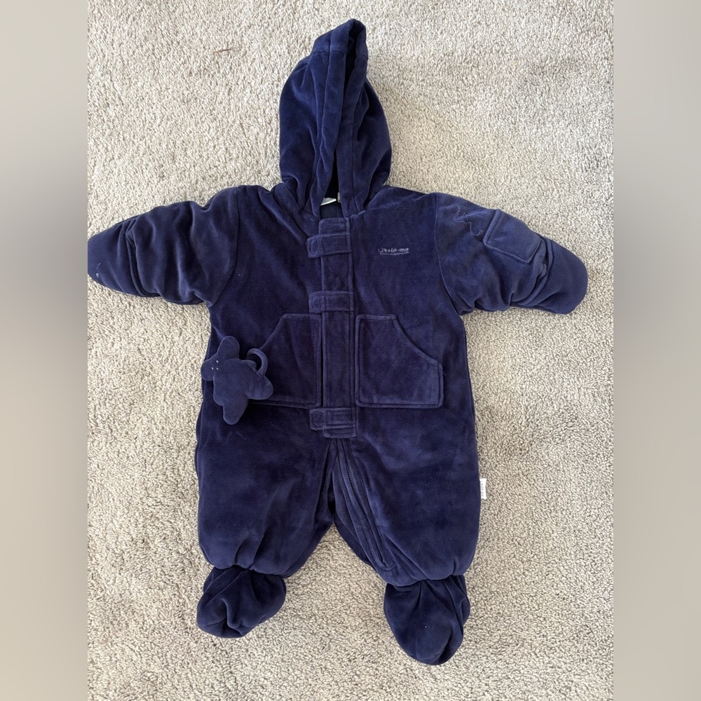 Little Me Winter Snow Footed Bunting Navy Blue Size 3-6 months